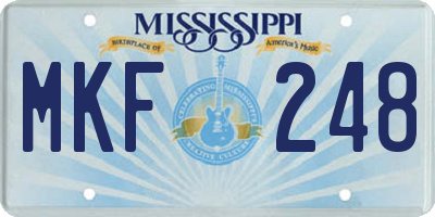 MS license plate MKF248