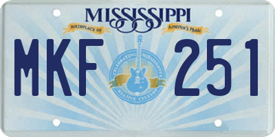 MS license plate MKF251