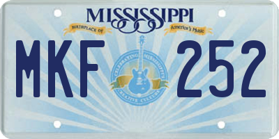 MS license plate MKF252