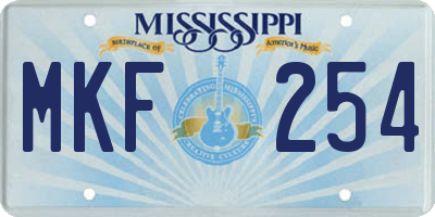 MS license plate MKF254