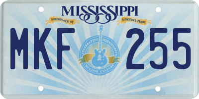 MS license plate MKF255