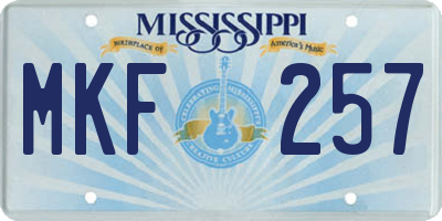 MS license plate MKF257