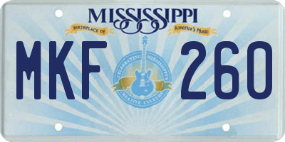 MS license plate MKF260