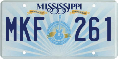 MS license plate MKF261
