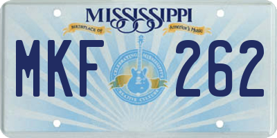 MS license plate MKF262