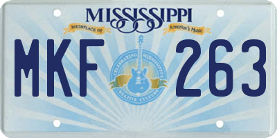 MS license plate MKF263