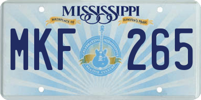 MS license plate MKF265