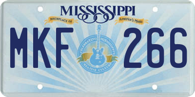 MS license plate MKF266