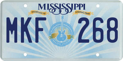 MS license plate MKF268