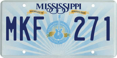 MS license plate MKF271
