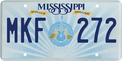 MS license plate MKF272