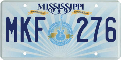 MS license plate MKF276