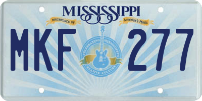 MS license plate MKF277