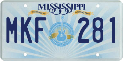 MS license plate MKF281