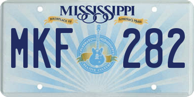 MS license plate MKF282