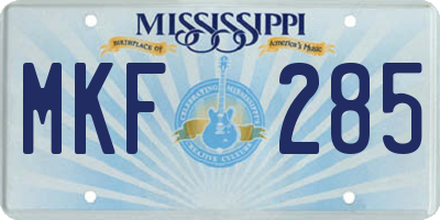 MS license plate MKF285