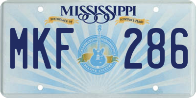 MS license plate MKF286