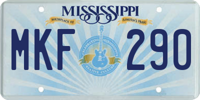 MS license plate MKF290