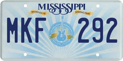 MS license plate MKF292