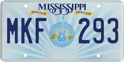 MS license plate MKF293
