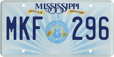MS license plate MKF296