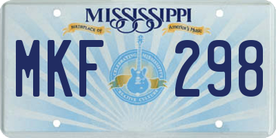 MS license plate MKF298