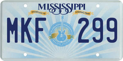 MS license plate MKF299