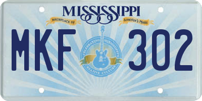 MS license plate MKF302
