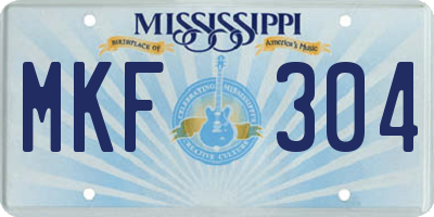 MS license plate MKF304