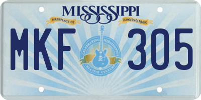 MS license plate MKF305