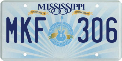 MS license plate MKF306