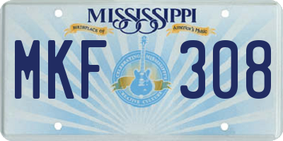 MS license plate MKF308