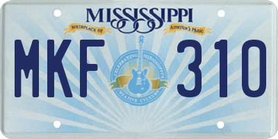 MS license plate MKF310
