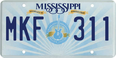 MS license plate MKF311