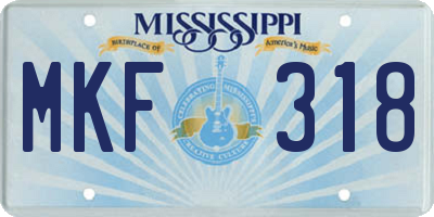 MS license plate MKF318