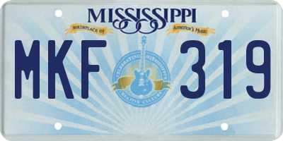 MS license plate MKF319