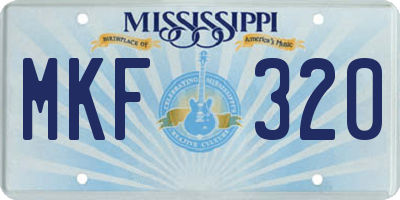 MS license plate MKF320