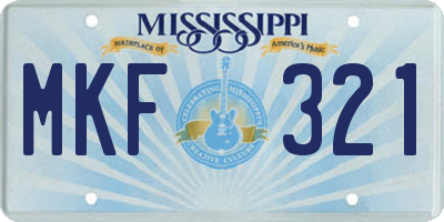 MS license plate MKF321
