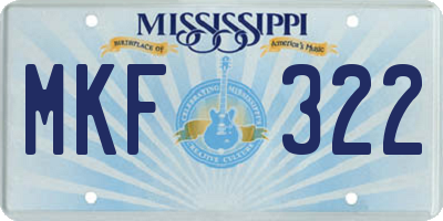 MS license plate MKF322