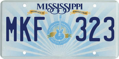 MS license plate MKF323