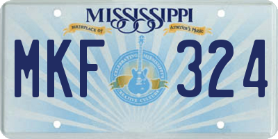 MS license plate MKF324