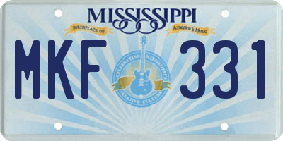 MS license plate MKF331