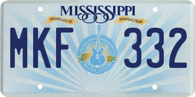 MS license plate MKF332