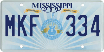 MS license plate MKF334