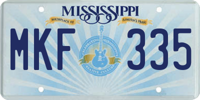 MS license plate MKF335
