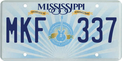 MS license plate MKF337