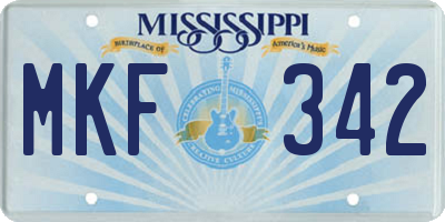 MS license plate MKF342
