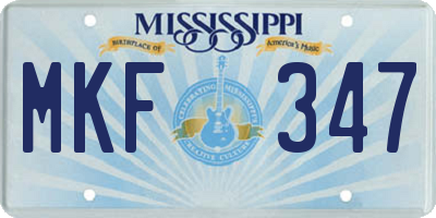 MS license plate MKF347
