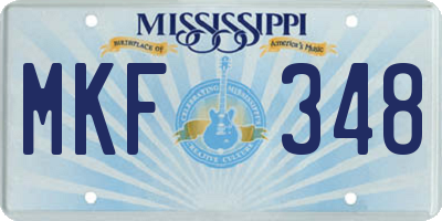 MS license plate MKF348