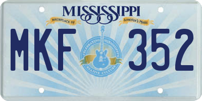 MS license plate MKF352